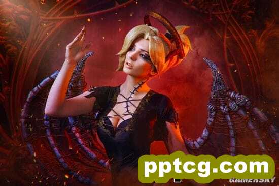 俄妹COS《守望先锋》黑暗版天使 能奶能打的小恶魔来关照你