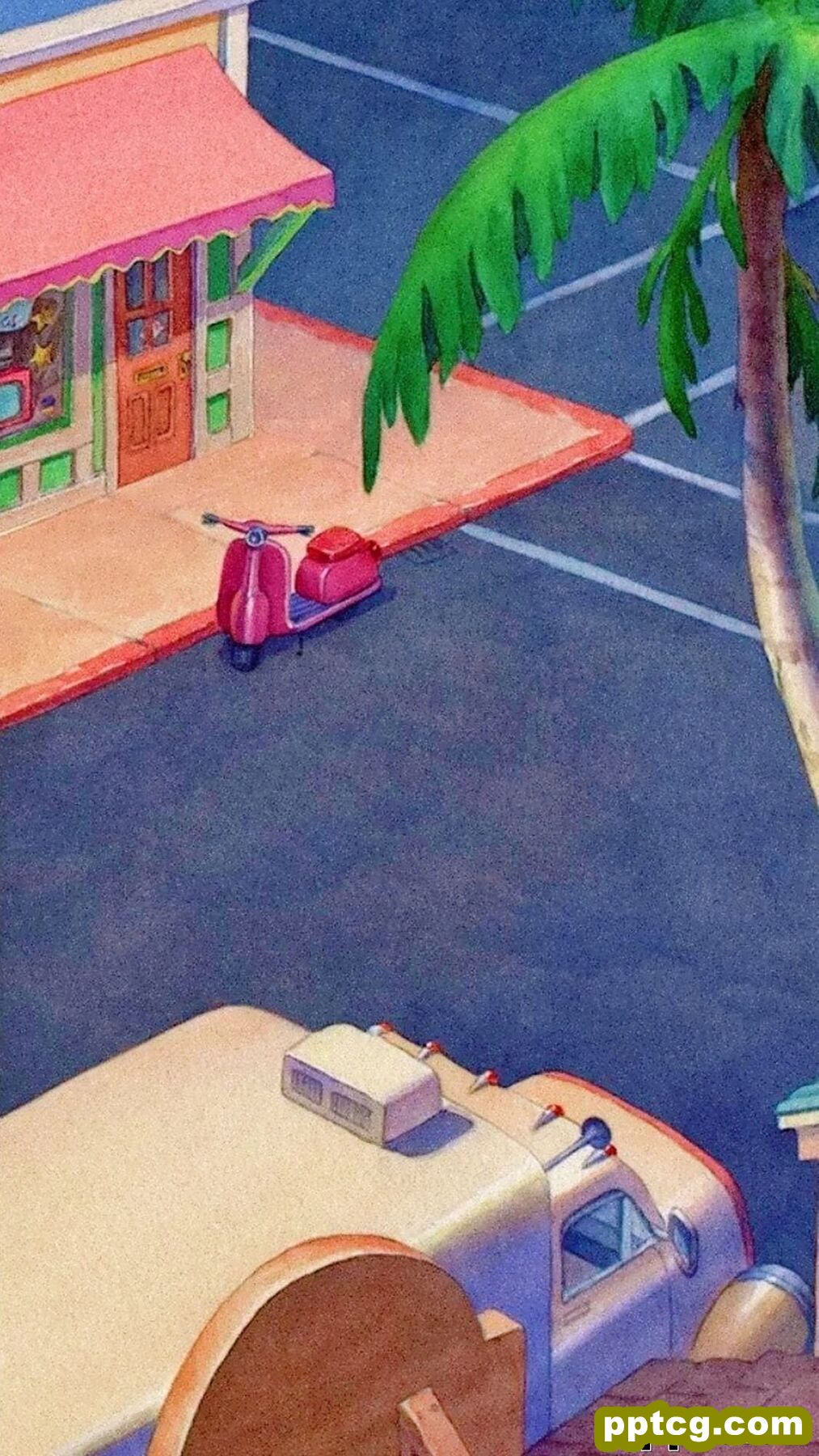复古二次元场景手机壁纸