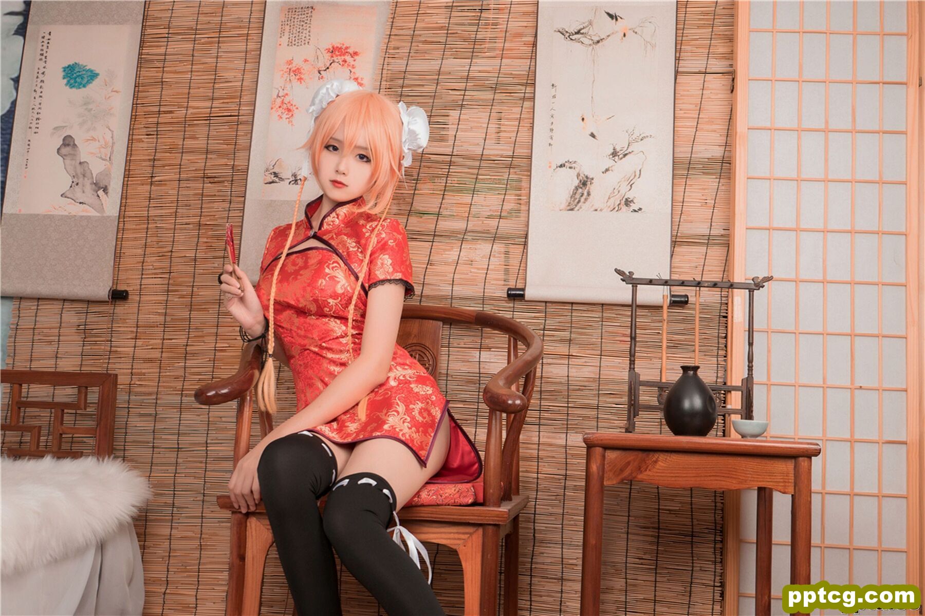 [风之领域] NO.164 红旗袍黑丝COS 写真集