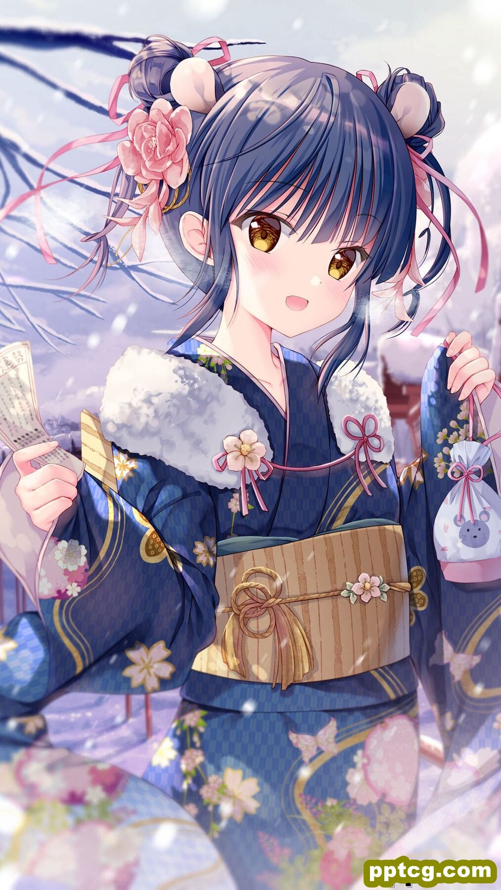2020鼠年动漫美女插画手机壁纸