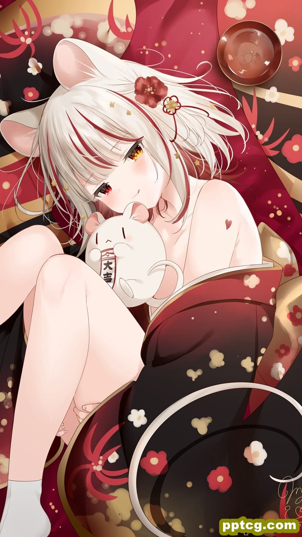 2020鼠年动漫美女插画手机壁纸
