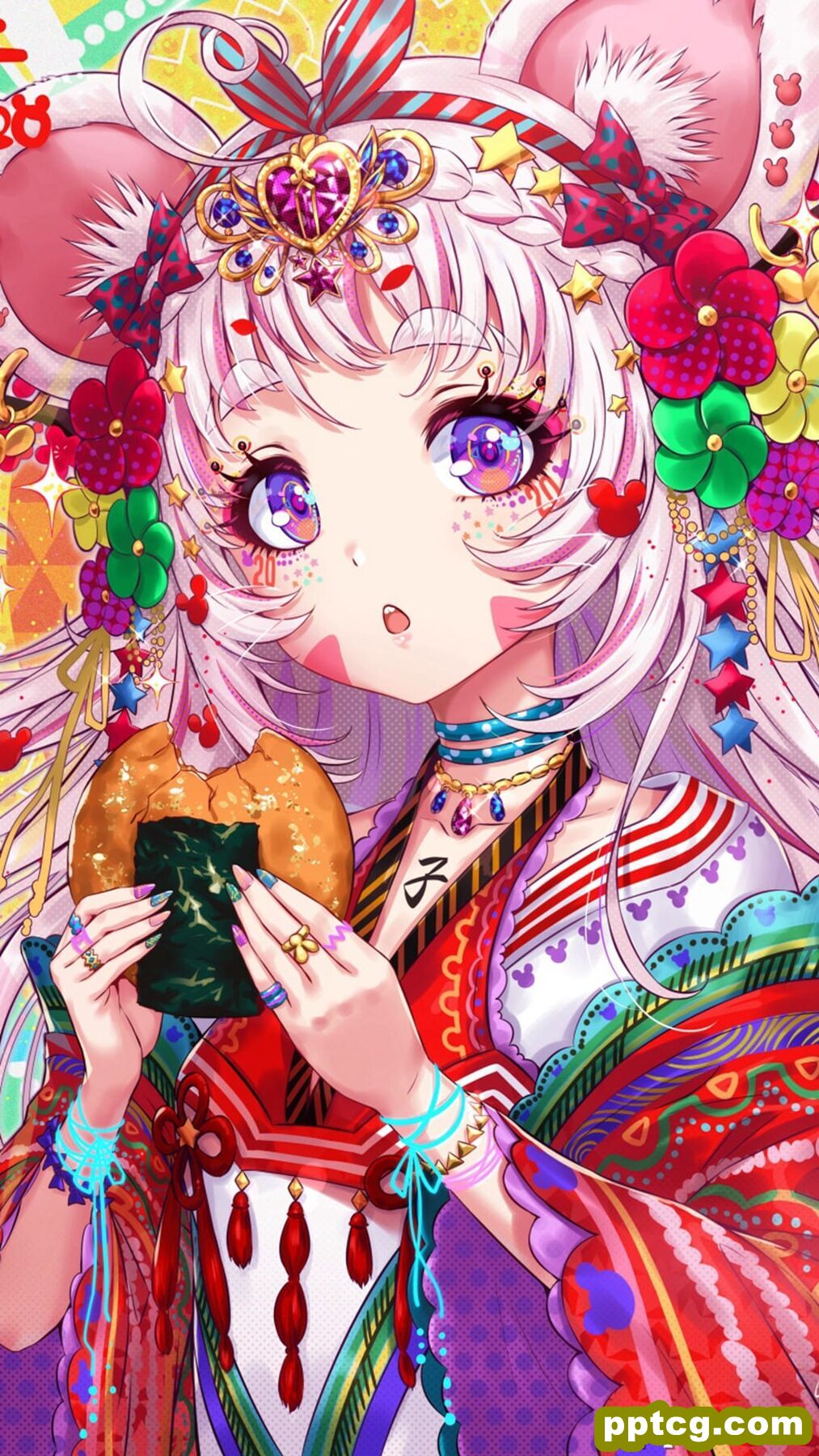 动漫美女精美插画手机壁纸