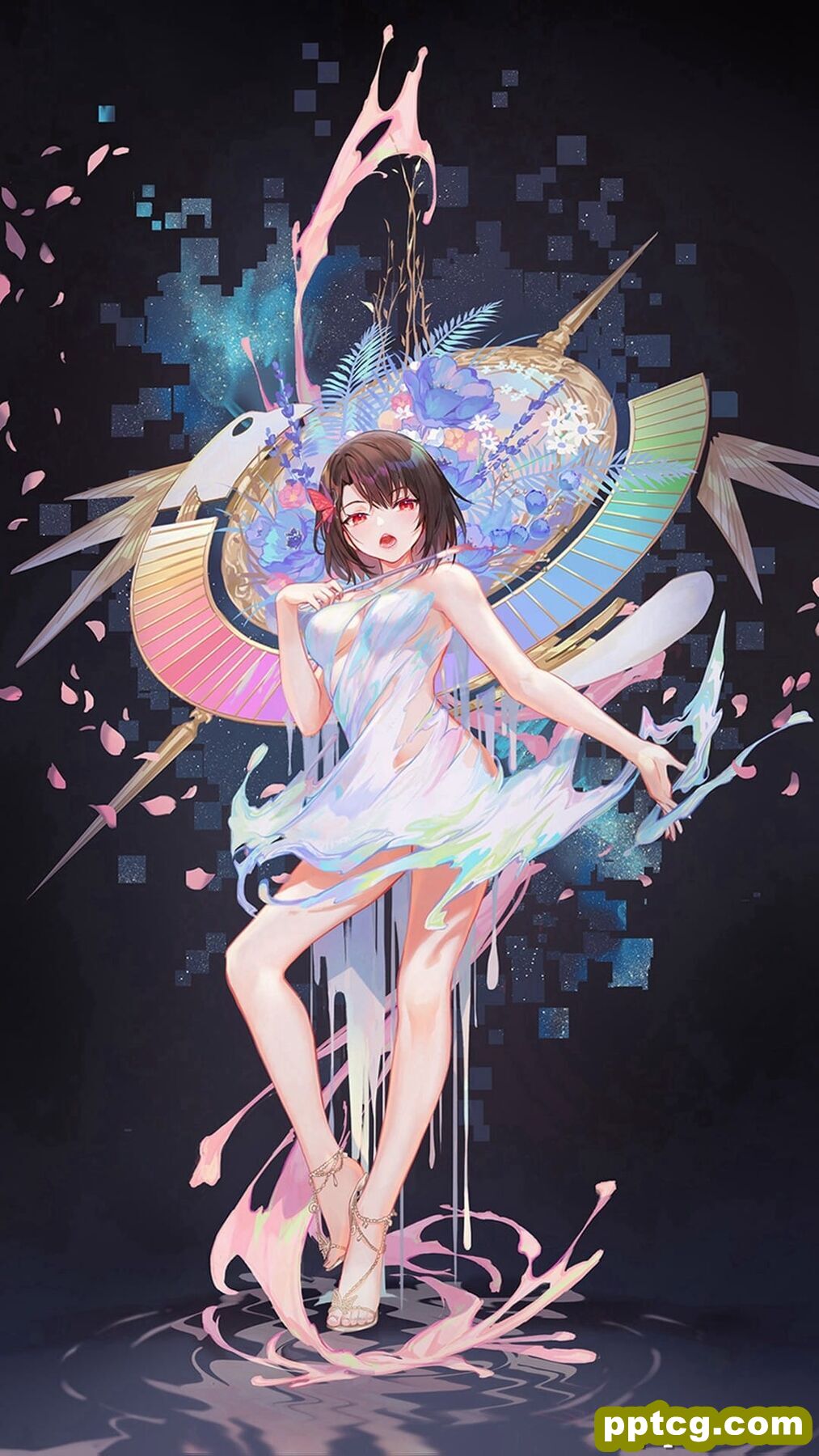 动漫美女精美插画手机壁纸