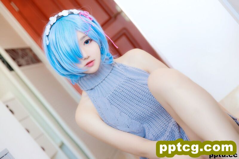 南桃Momoko《蕾姆露背毛衣》 [萝莉COS] 写真集-皮皮兔动漫