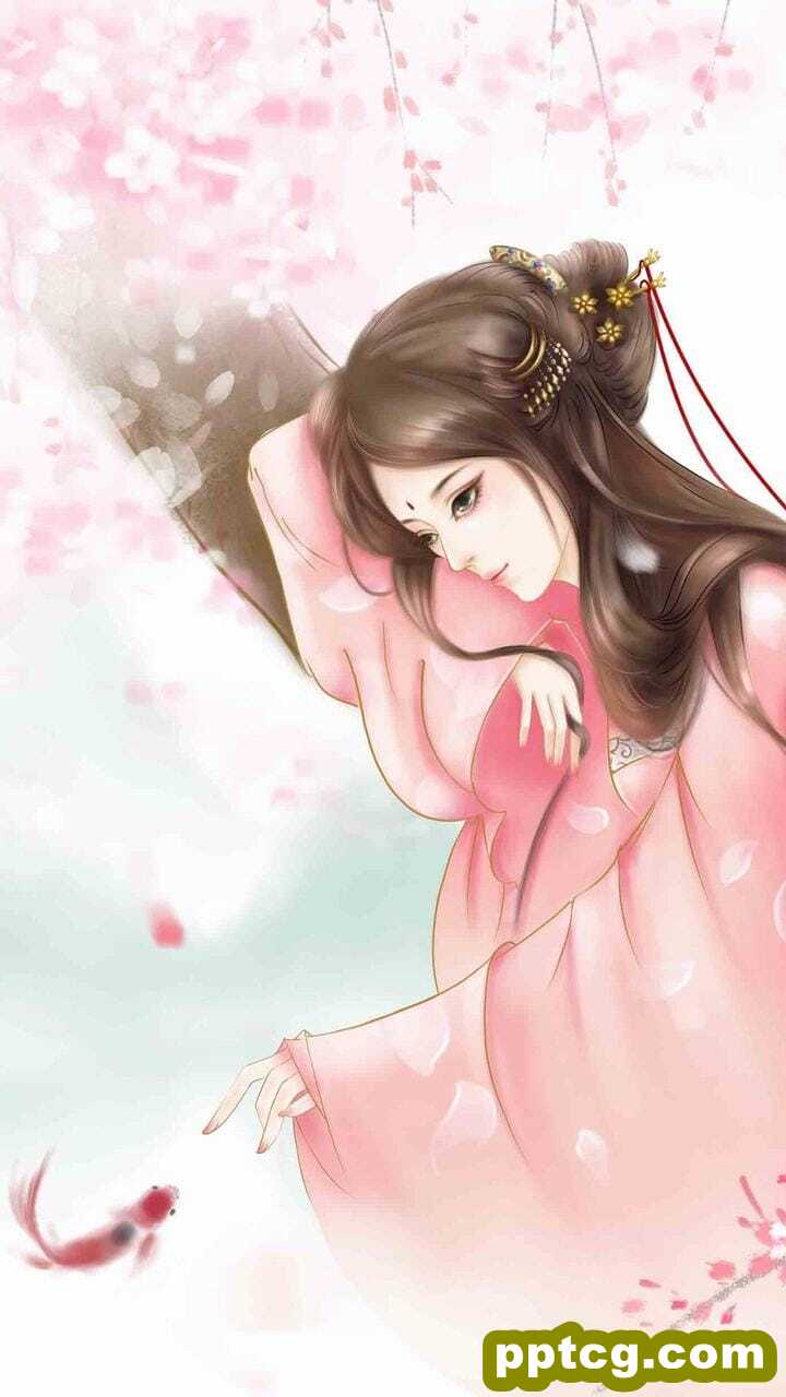 楚楚动人的国风古典二次元动漫美女手机桌面壁纸-皮皮兔动漫