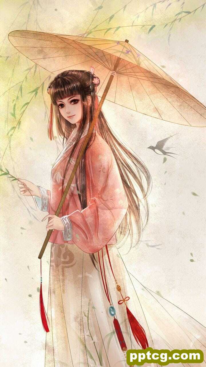 楚楚动人的国风古典二次元动漫美女手机桌面壁纸