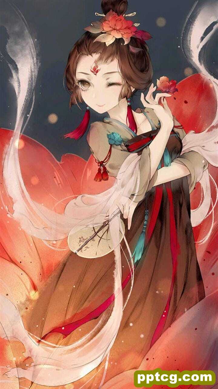 美丽的国风二次元动漫美少女唯美插画手机壁纸图片