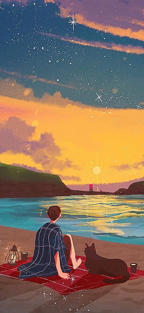 浪漫意境的唯美手绘插画精美手机锁屏桌面壁纸合集