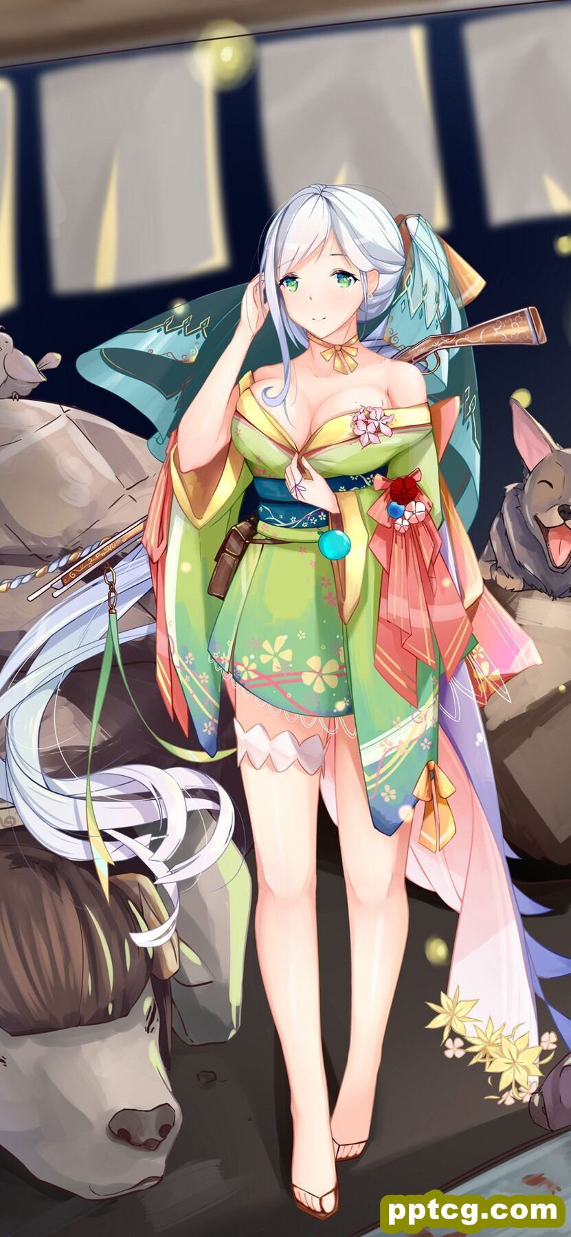 P站画师画作，穿和服的日本动漫少女手机壁纸图片-皮皮兔动漫