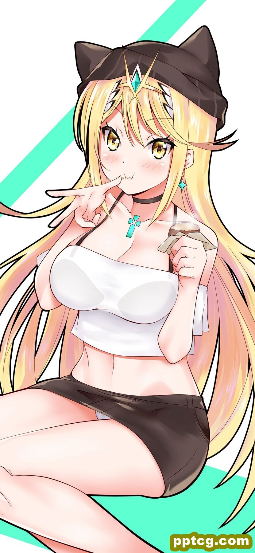 cosplay小猫咪和喝饮料的性感比基尼动漫美女手机壁纸-皮皮兔动漫