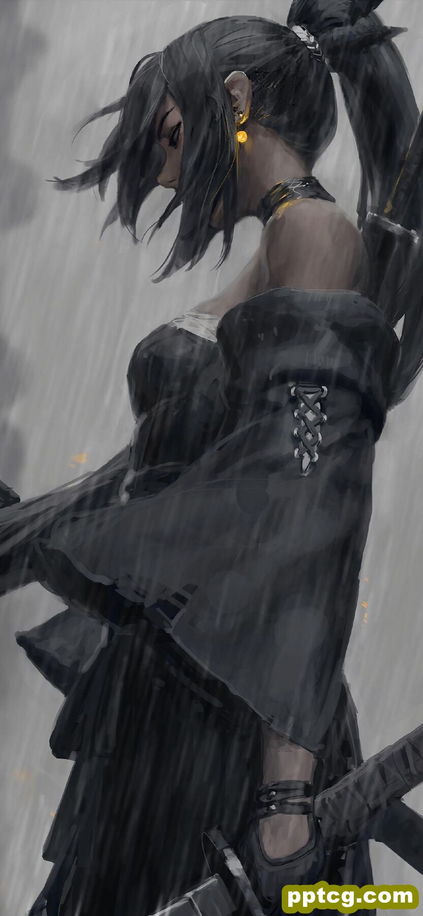 二次元少女手绘插画高清手机壁纸