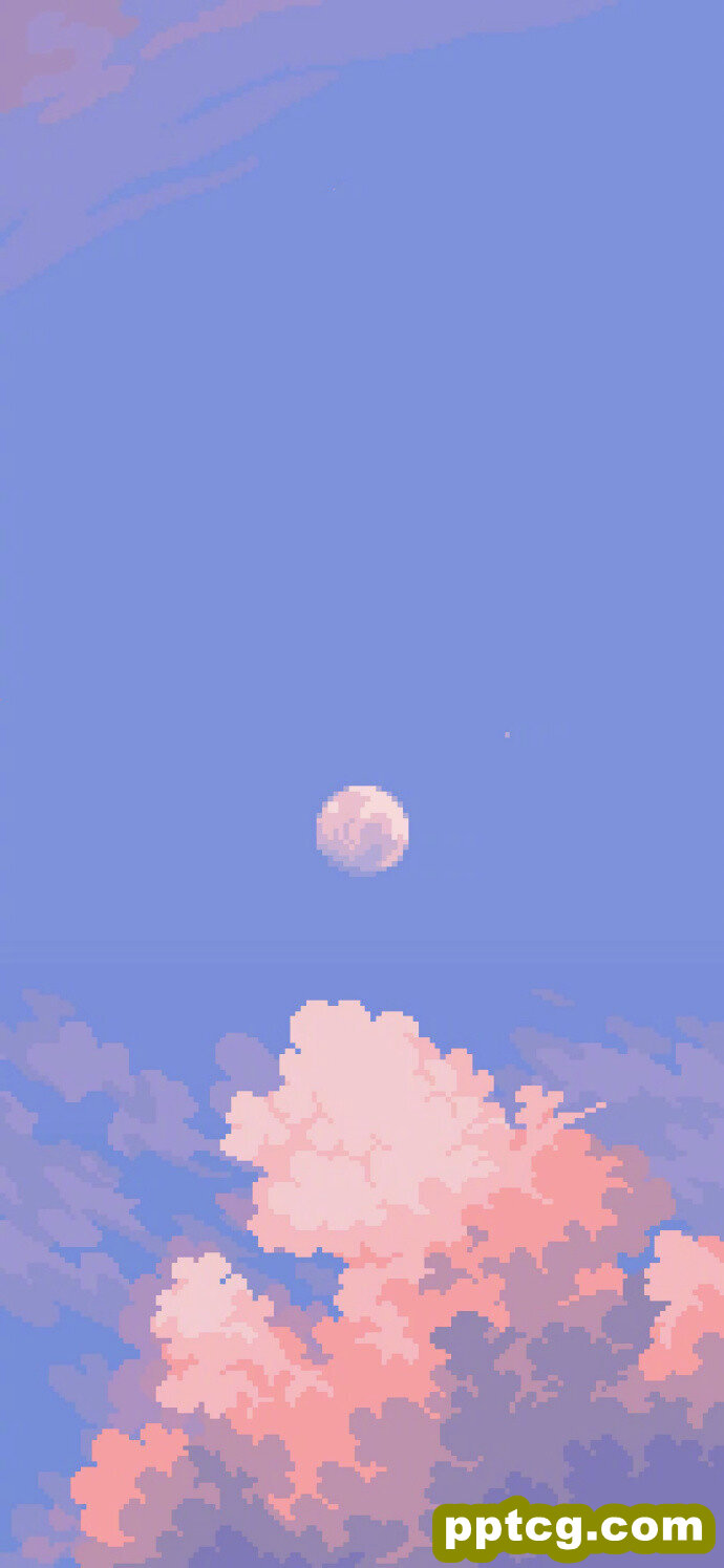 二次元像素风清新场景插画手机壁纸