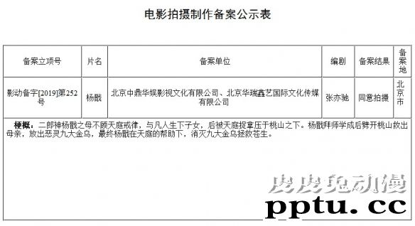 动画电影「杨戬」立项 制片人为「大圣归来」执行制片