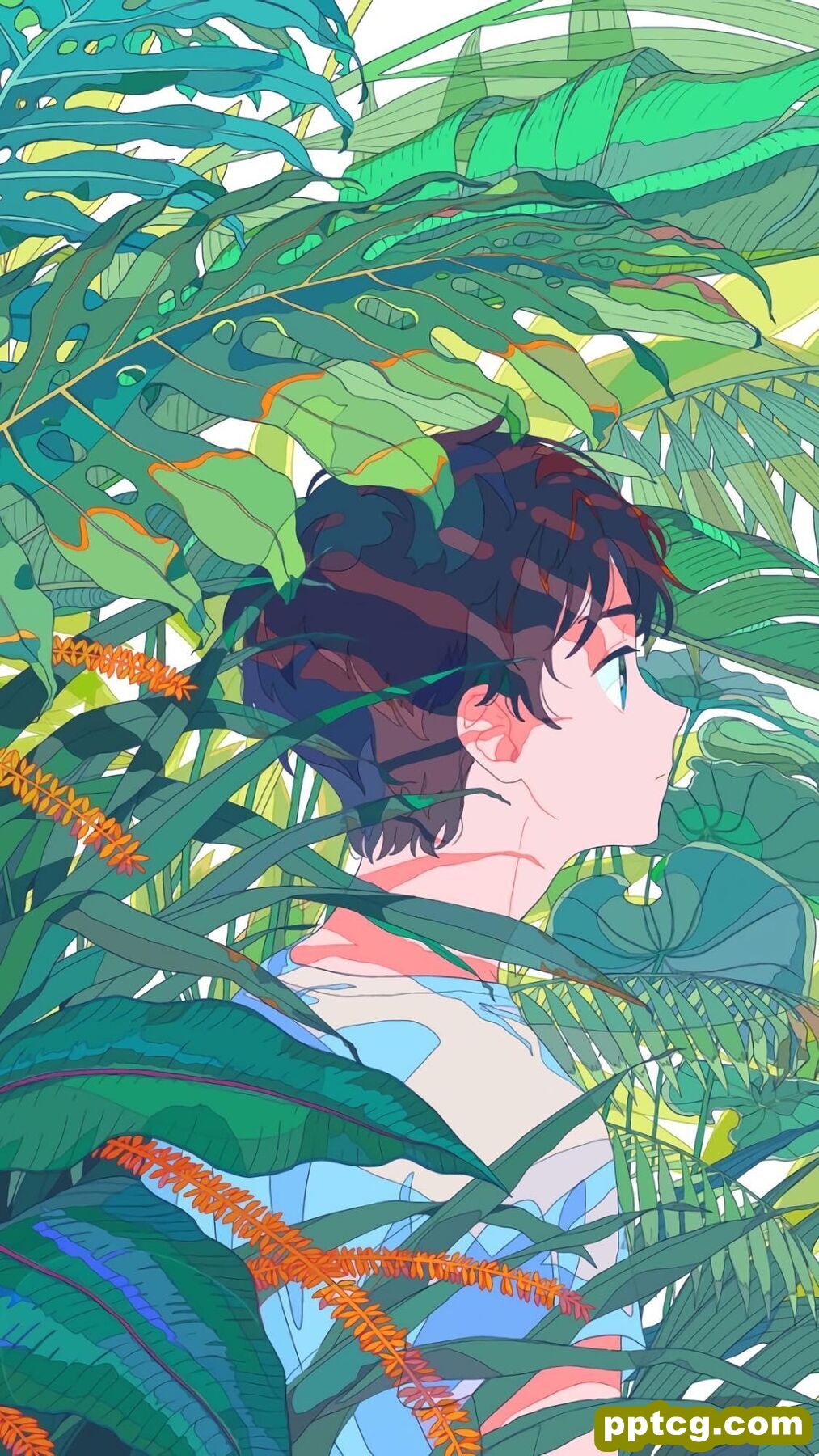 蓝色系插画二次元手机壁纸 第二辑