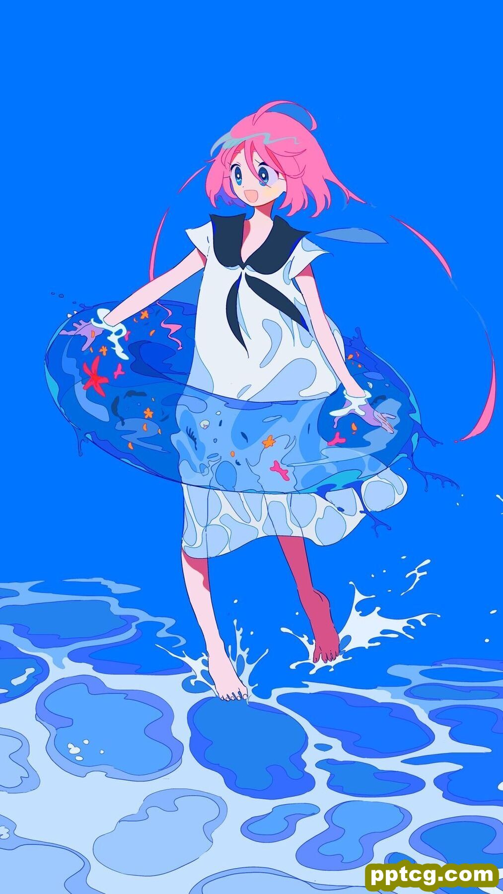 蓝色系插画二次元手机壁纸 第一辑