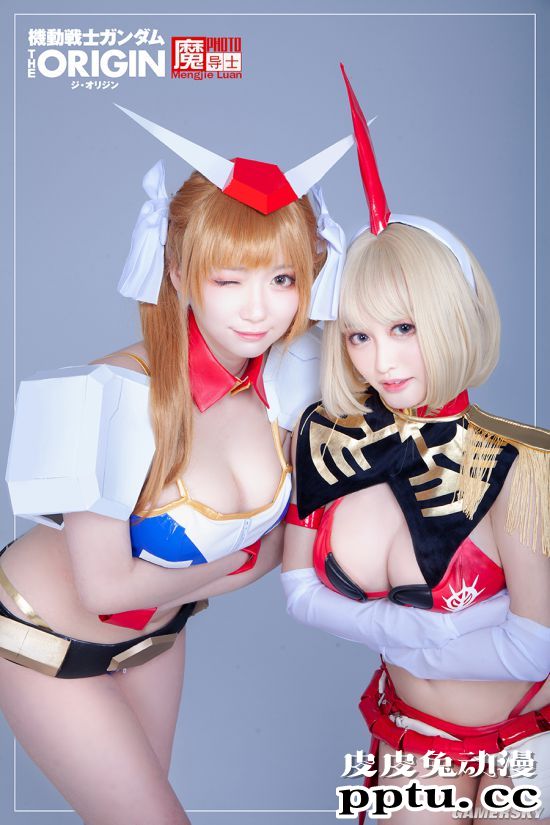 双份的机甲美少女Cos 共庆高达模型40周年