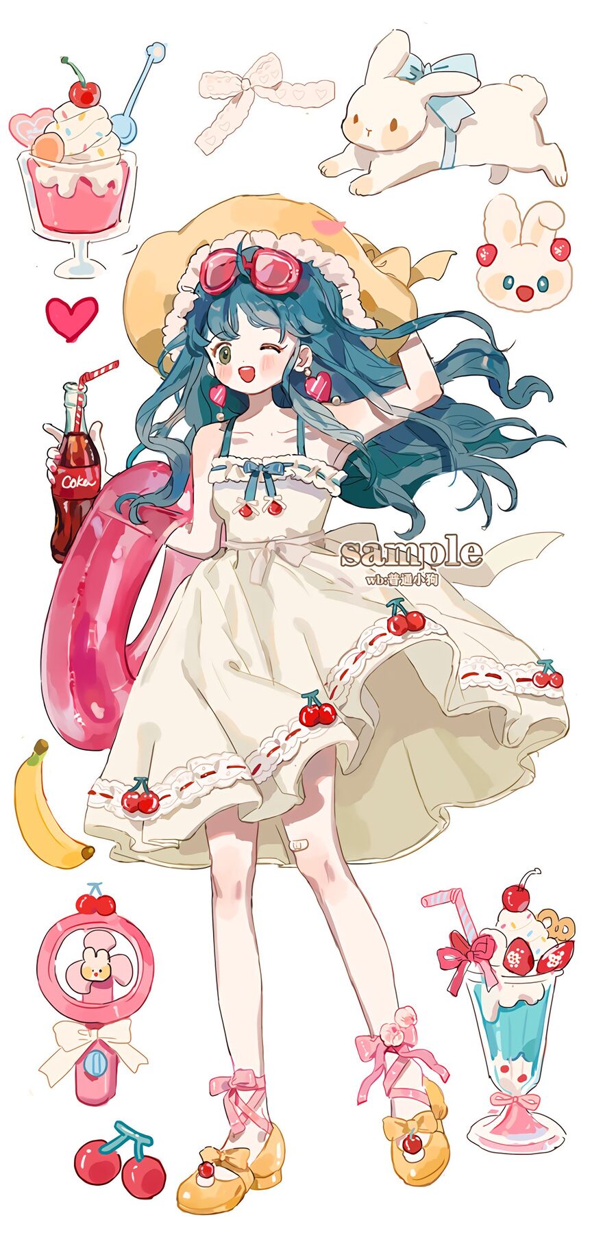 洛丽塔风甜美少女手机壁纸-皮皮兔动漫