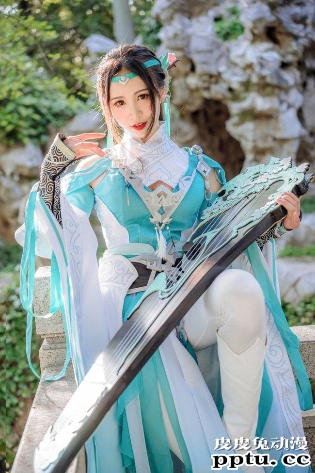 COSPLAY剑网3雪河琴娘古装摄影
