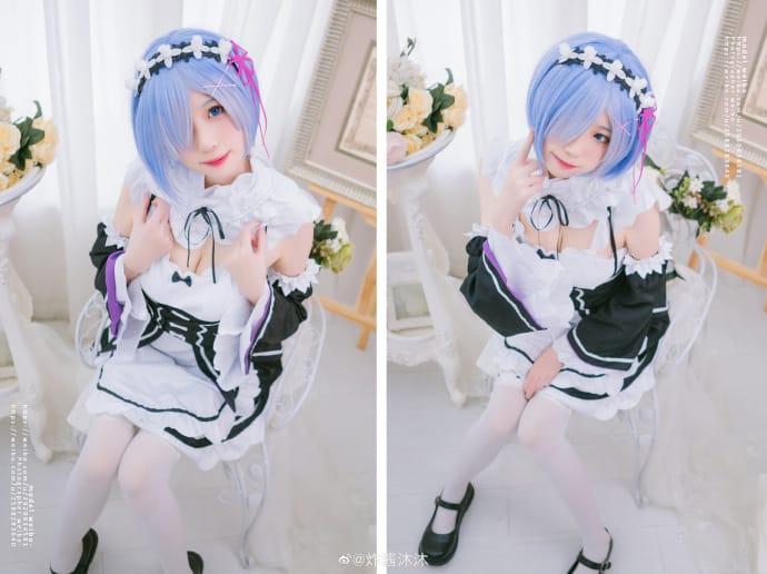《Re:从零开始的异世界生活》性感雷姆女仆Cosplay【CN:炸酱沐沐】