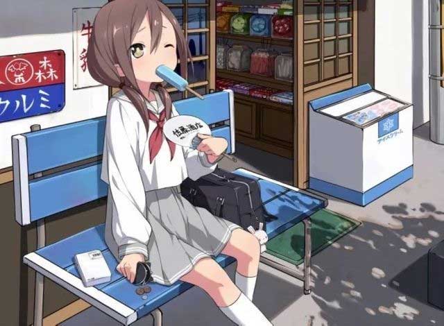 吃冰棍的动漫MM