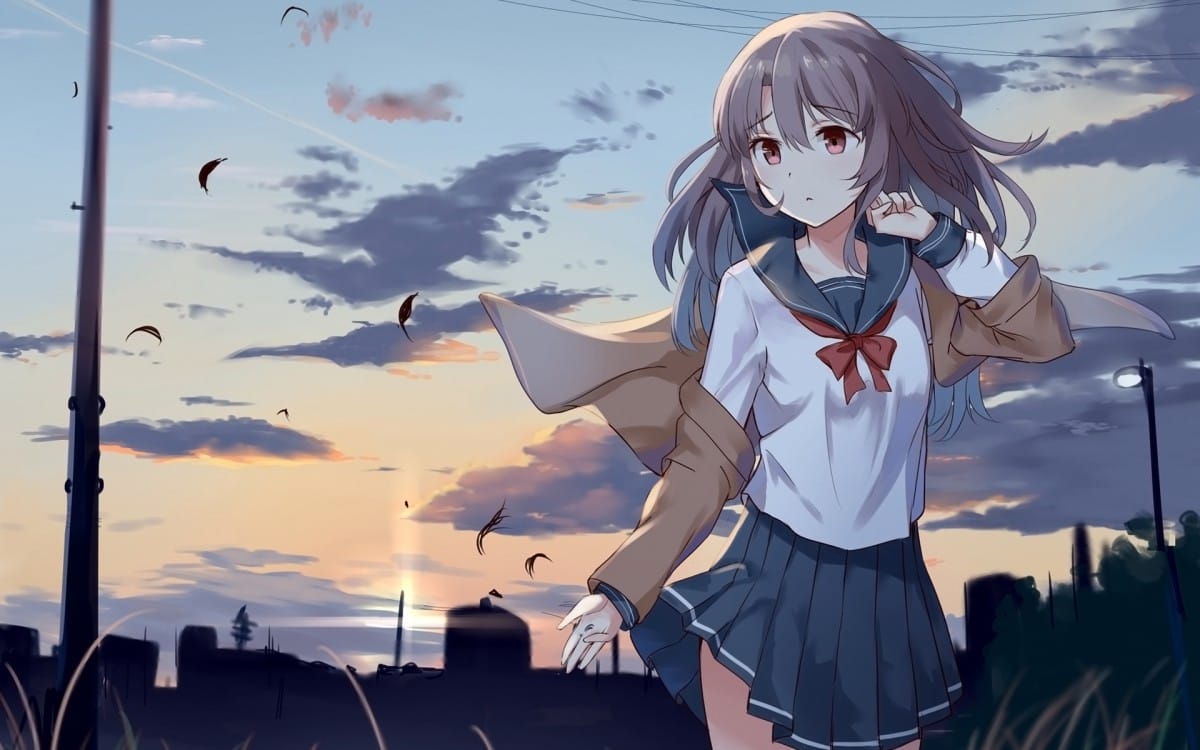 二次元短裙动漫女孩壁纸