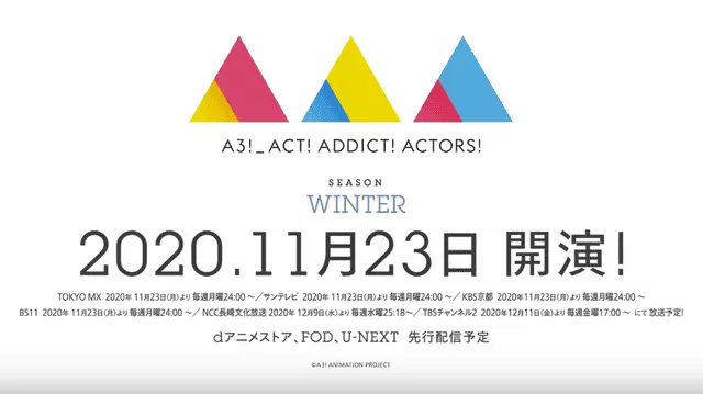 TV动画「A3!满开剧团」公开冬组PV