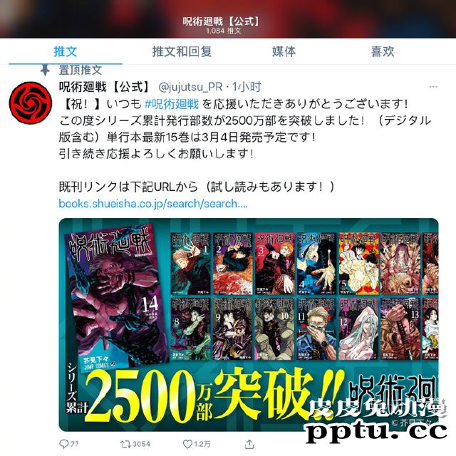 「咒术回战」系列发行量突破2500万-皮皮兔动漫