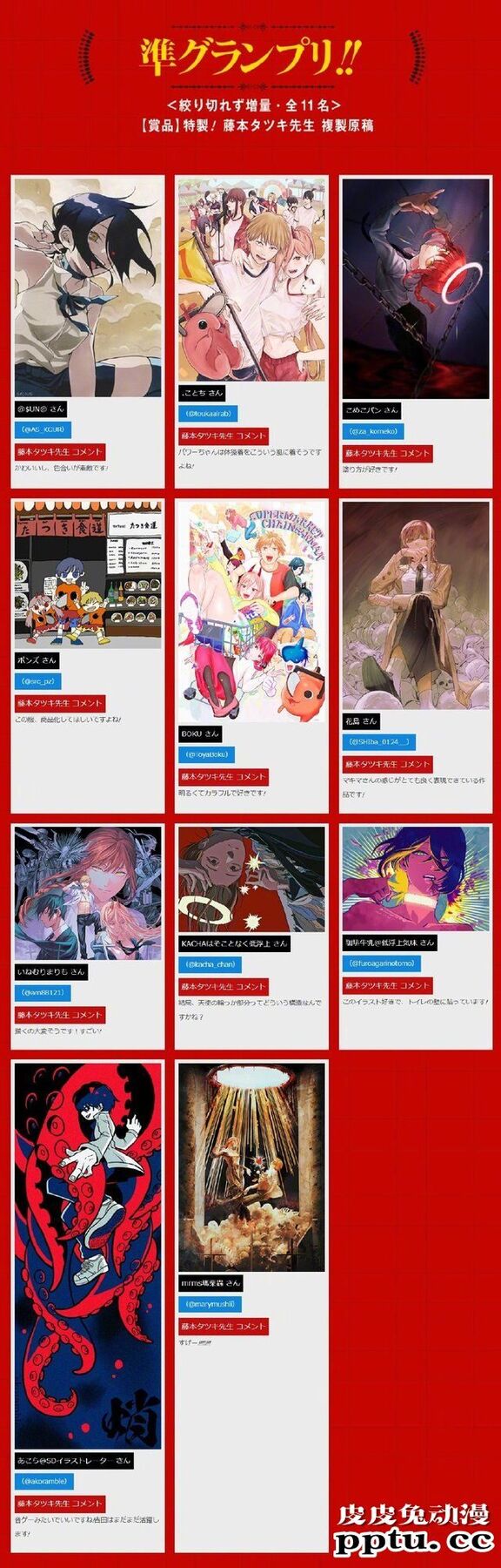 JUMP官方「电锯人插图大赛」获奖作品一览-皮皮兔动漫