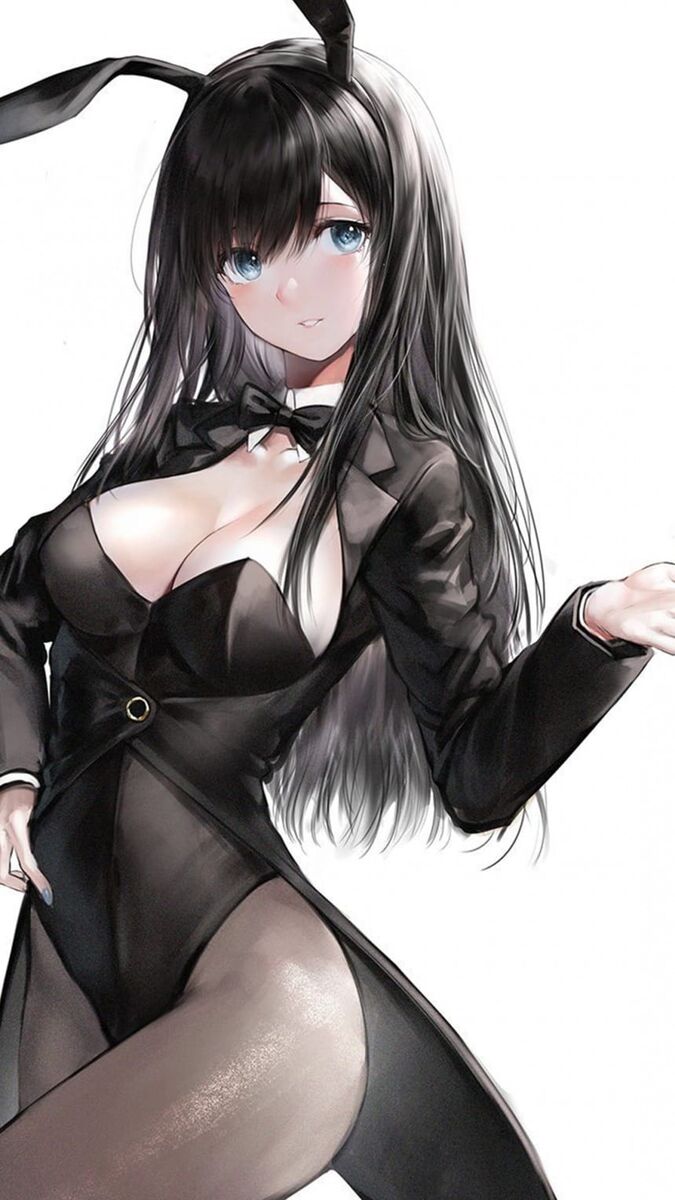 手绘简约性感动漫美女插画