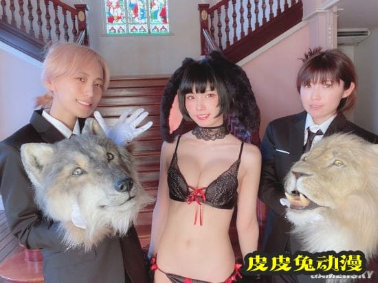 日本COSER Enako动物系写真 可爱兔耳娘与野兽同台