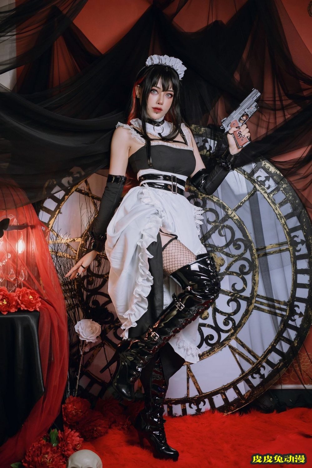 日本性感萝莉Byorul黑丝网袜女仆装束女武士主题性感写真