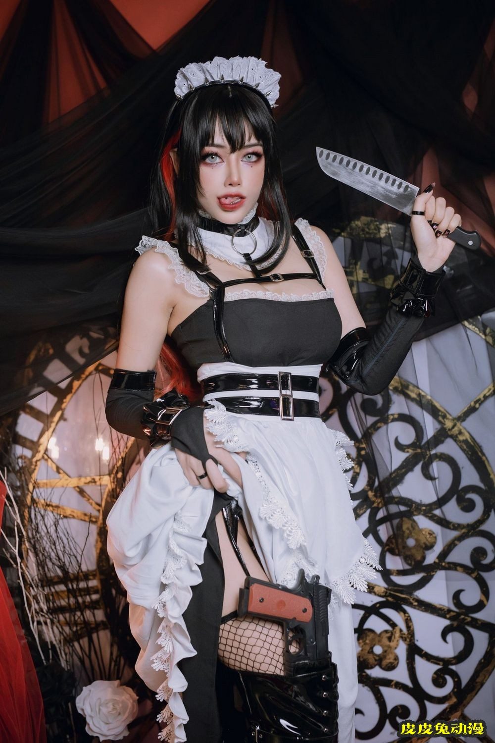 日本性感萝莉Byorul黑丝网袜女仆装束女武士主题性感写真