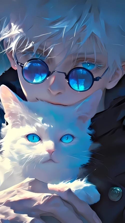 五条悟猫咪竖版壁纸-皮皮兔动漫