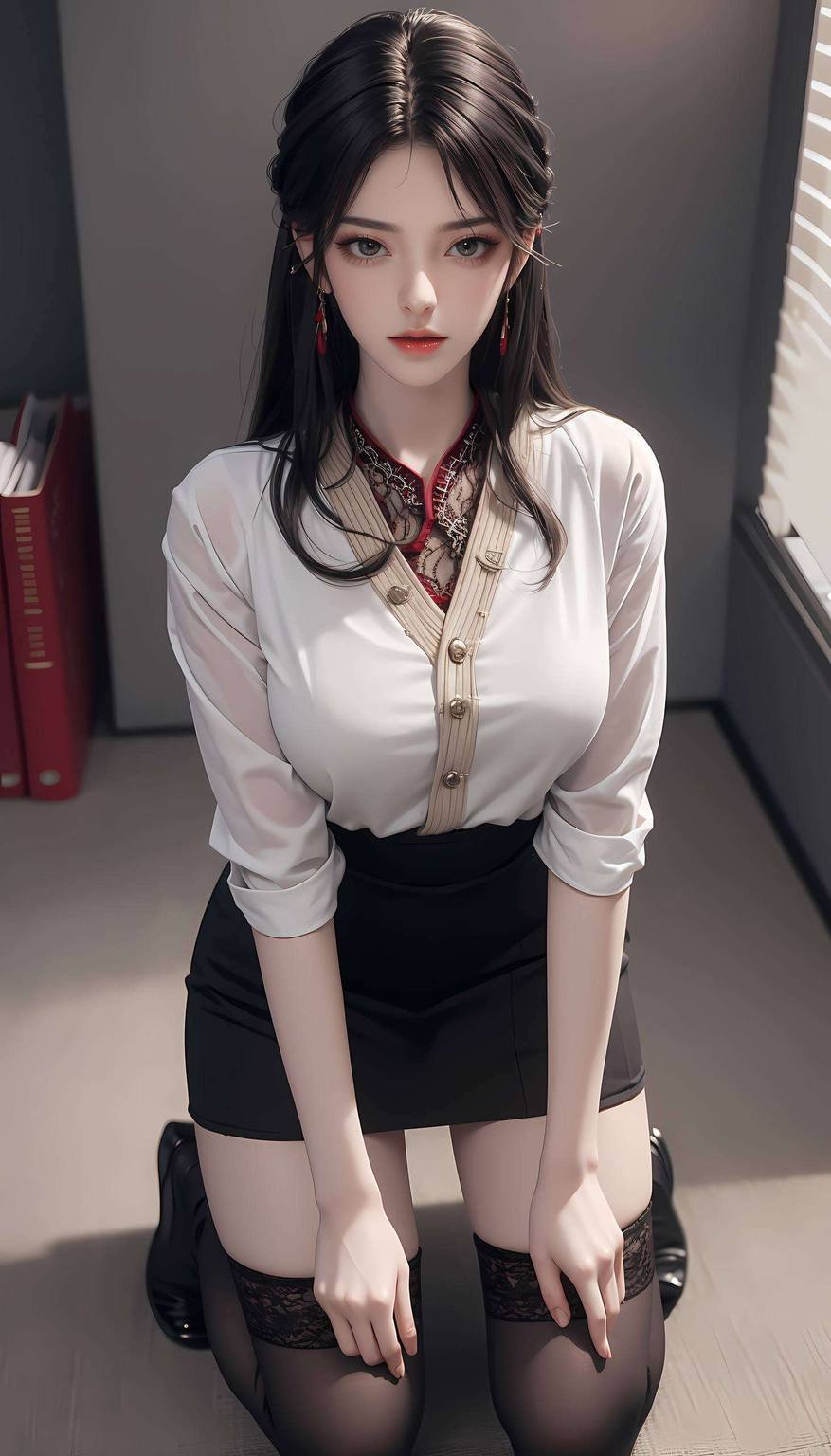 星空壁纸火灵儿:ai绘画国漫女主特写游戏壁纸电脑桌面背景