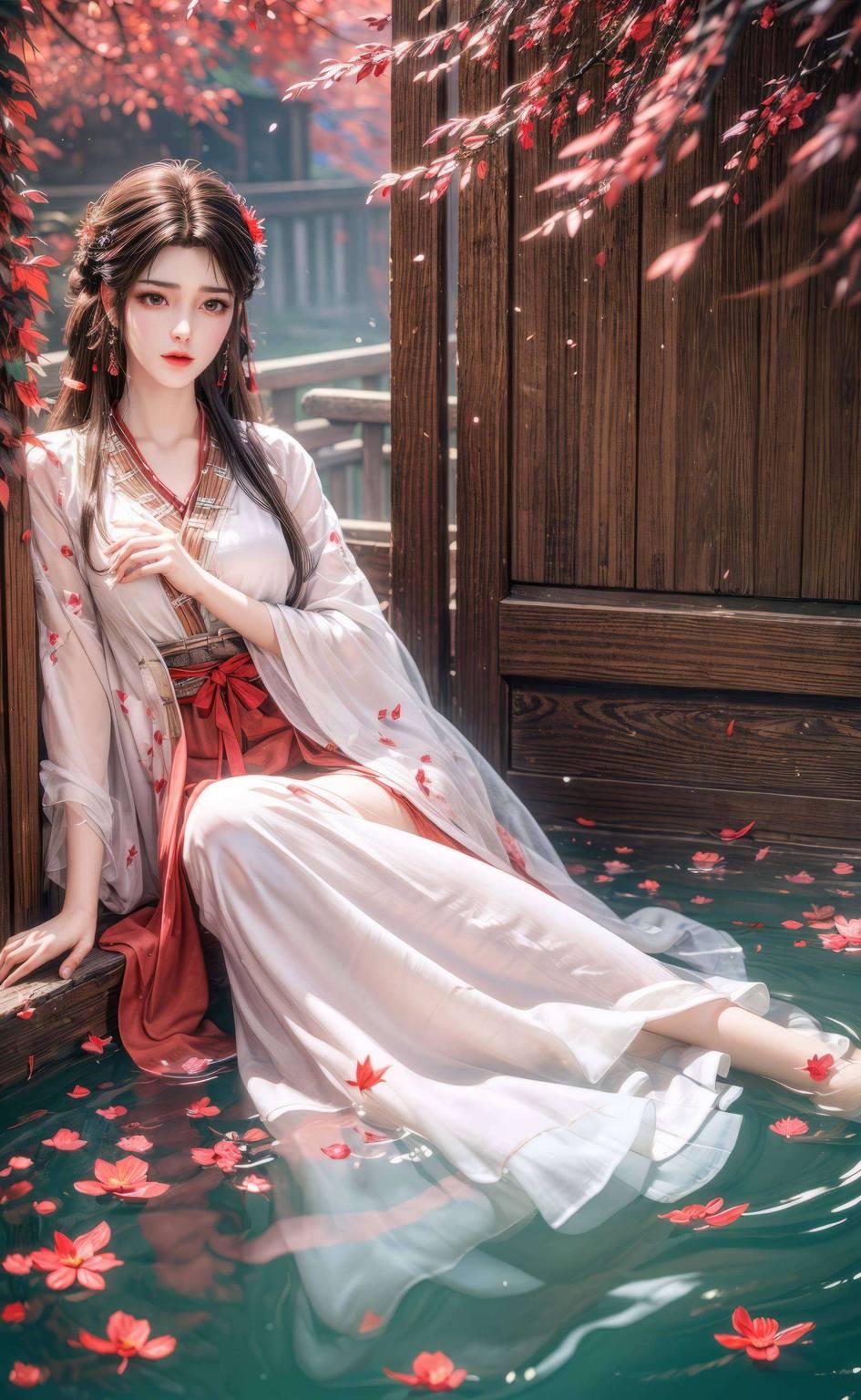 星空壁纸火灵儿:ai绘画国漫女主特写游戏壁纸电脑桌面背景