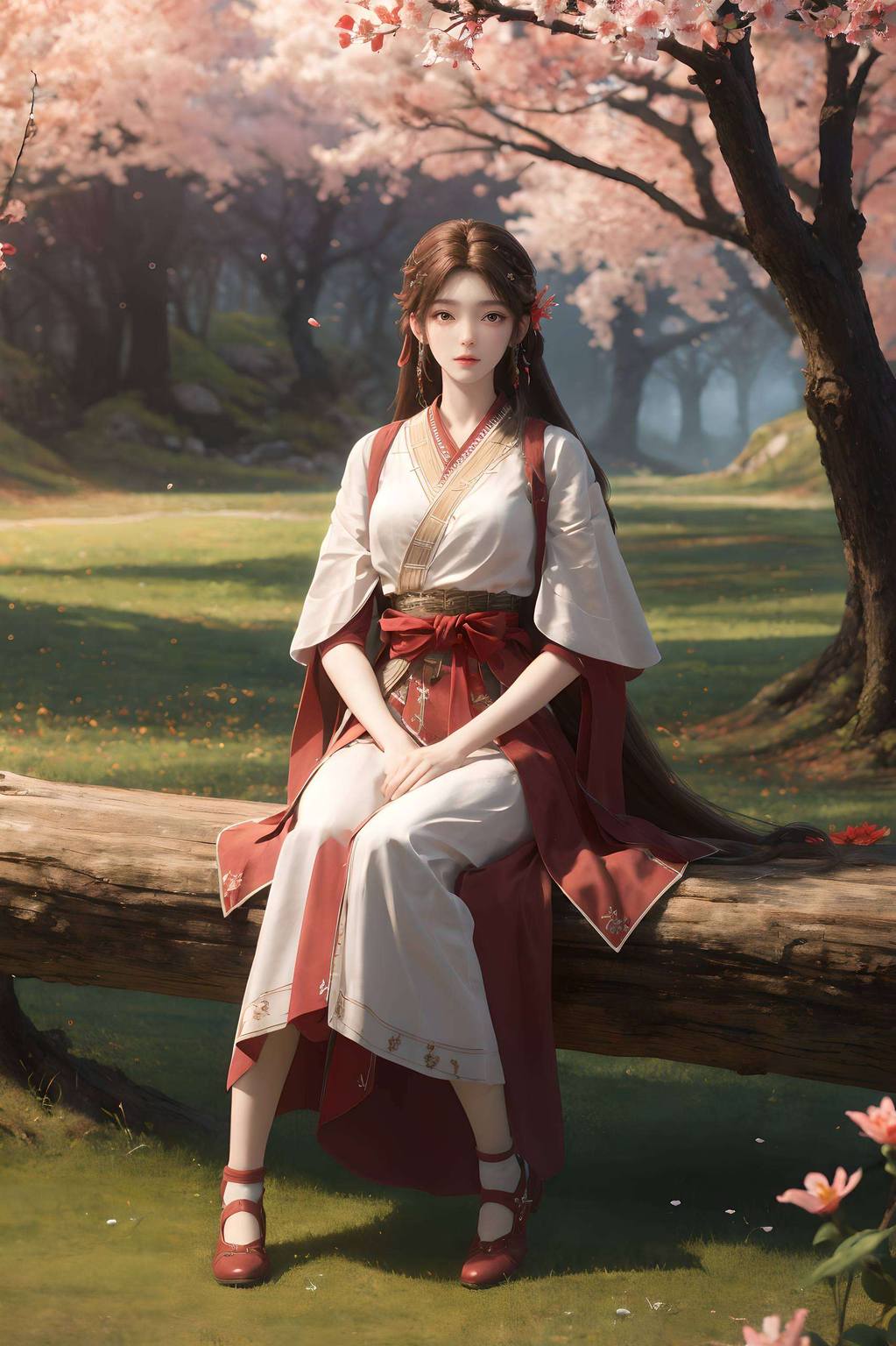 星空壁纸火灵儿:ai绘画国漫女主特写游戏壁纸电脑桌面背景