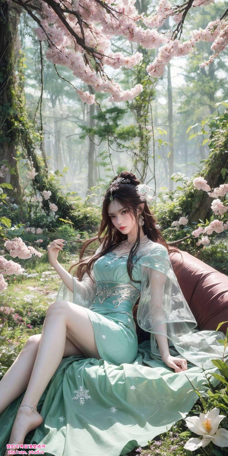 叶倾仙横屏壁纸图片：ai绘画角色素材完美像素平板可爱壁纸