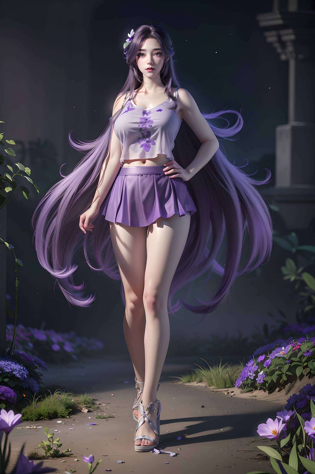 魔女云曦高清壁纸:AI绘画国漫女主与角色骨骼素材免费下载