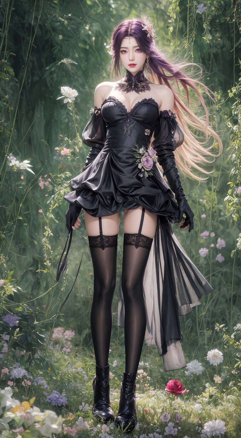魔女云曦高清壁纸:AI绘画国漫女主与角色骨骼素材免费下载