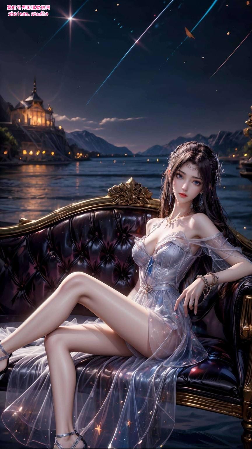 云韵手机高清壁纸三连屏:AI绘画角色体态素材免费下载