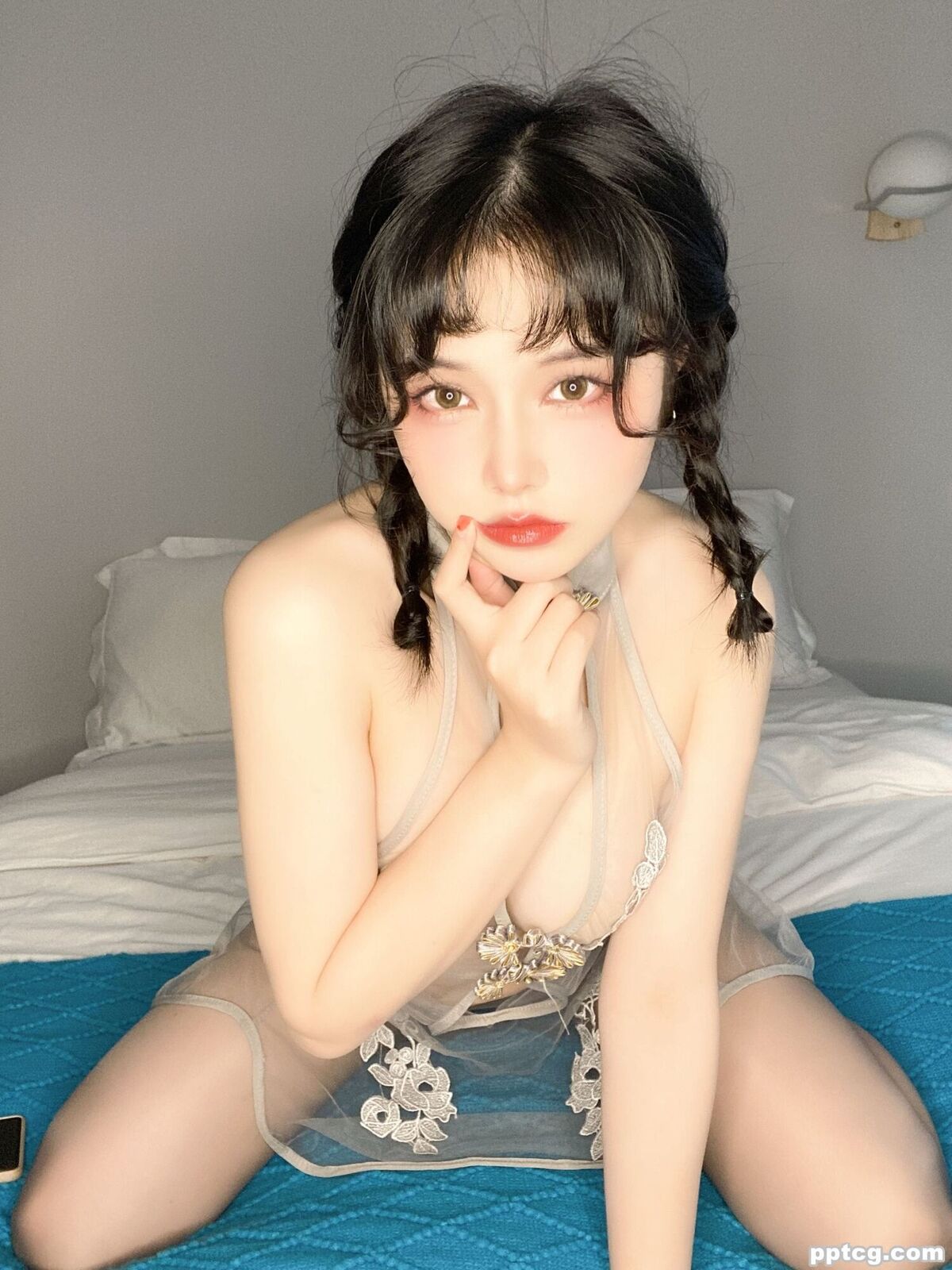 七月喵子 透明 灰撕袜-奈奈COS 七月喵子 透明 灰撕袜