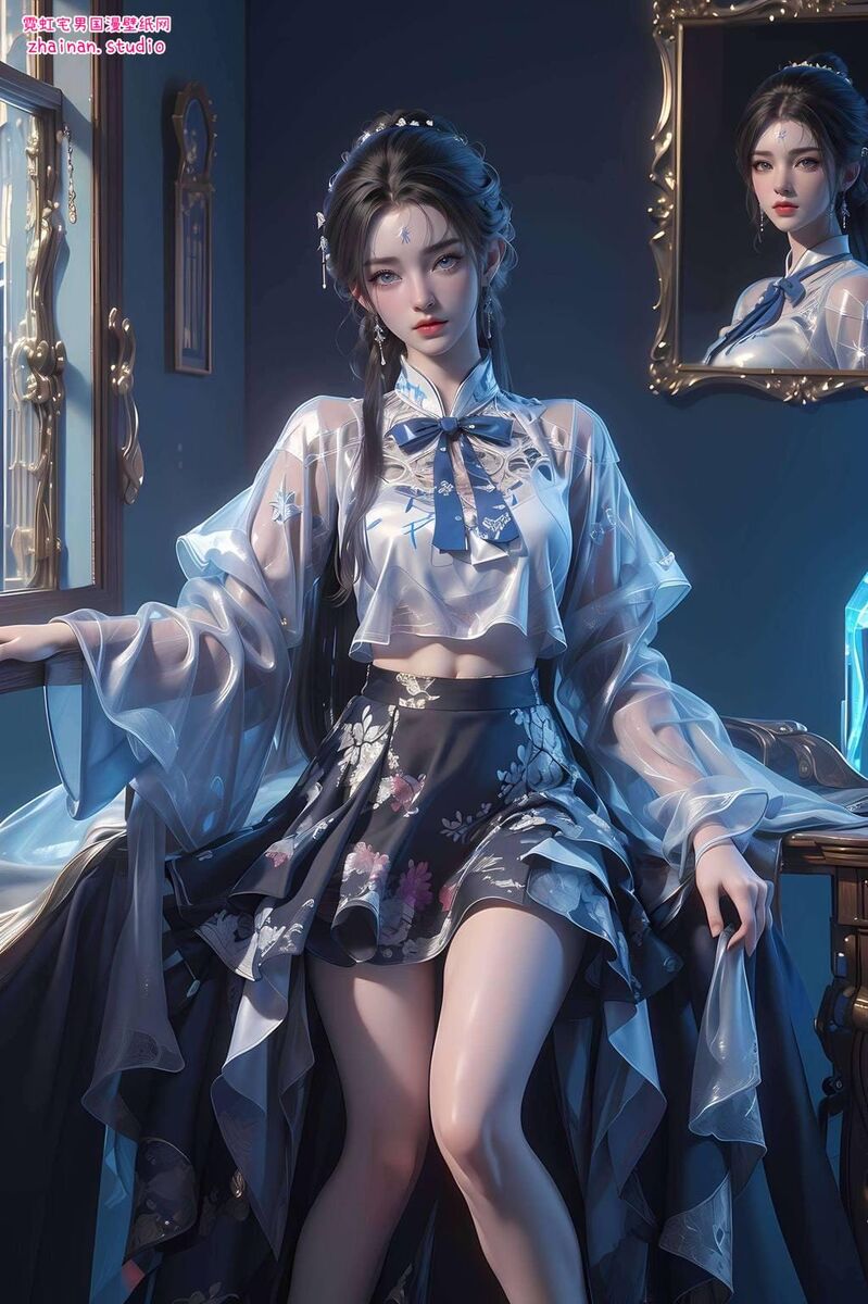 月婵清漪高清壁纸动态:ai绘画角色笑容素材动漫壁纸安卓艺术壁纸