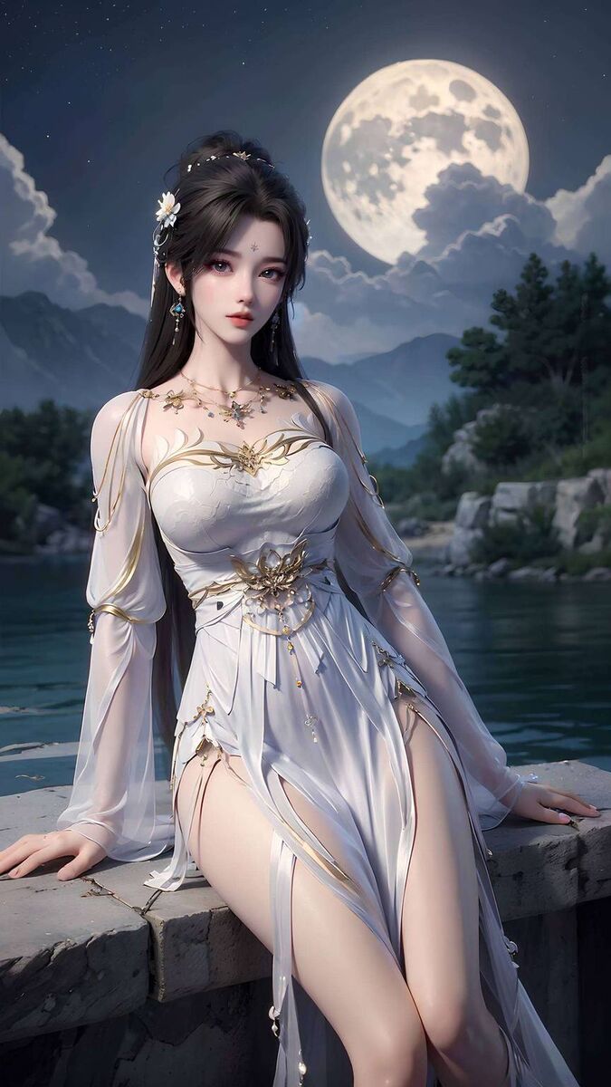 月婵清漪高清壁纸动态:ai绘画角色笑容素材动漫壁纸安卓艺术壁纸