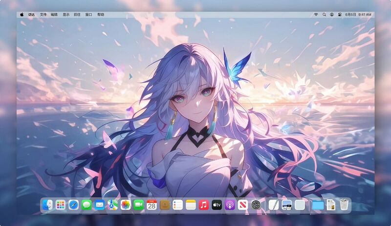 《崩坏：星穹铁道》流萤AI绘画精美壁纸 | 梦幻花瓣与星空背景-皮皮兔动漫