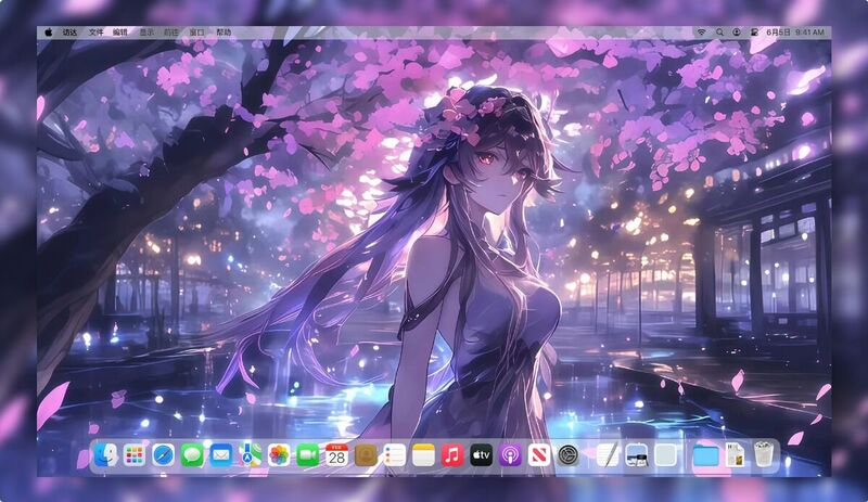 《原神》胡桃AI绘画精美壁纸 | 樱花夜景梦幻氛围-皮皮兔动漫