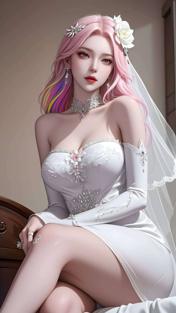 波塞西高清壁纸黑白:ai绘画国漫女主特写完美像素安卓桌面装饰图