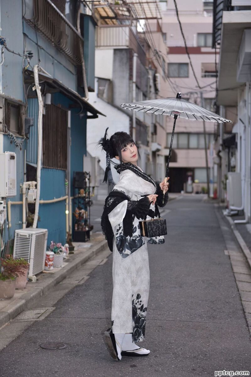 水淼aqua Black Lace Kimono-奈奈COS 水淼aqua Black Lace Kimono