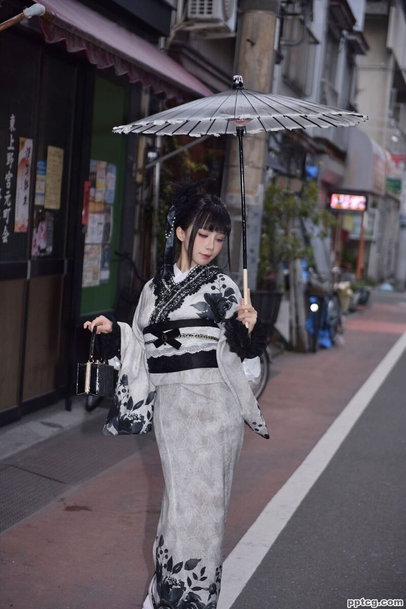 水淼aqua Black Lace Kimono-奈奈COS 水淼aqua Black Lace Kimono