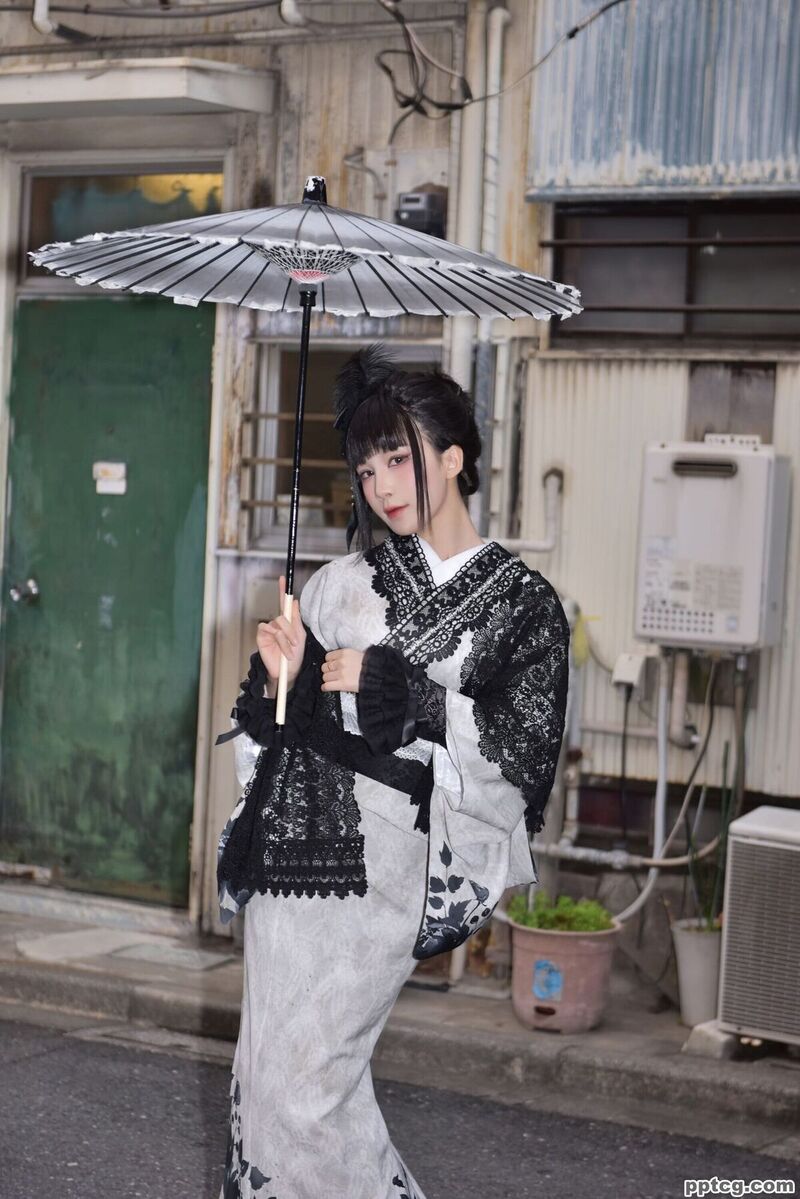 水淼aqua Black Lace Kimono-奈奈COS 水淼aqua Black Lace Kimono