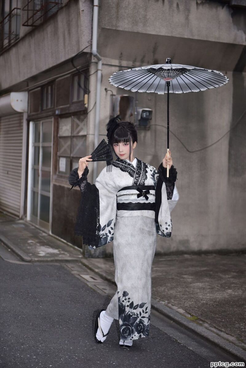 水淼aqua Black Lace Kimono-奈奈COS 水淼aqua Black Lace Kimono